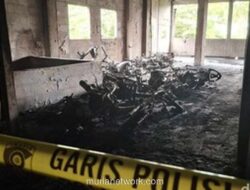 Belasan Motor Hangus Terbakar di Tempat Penitipan Dekat Stasiun Bogor