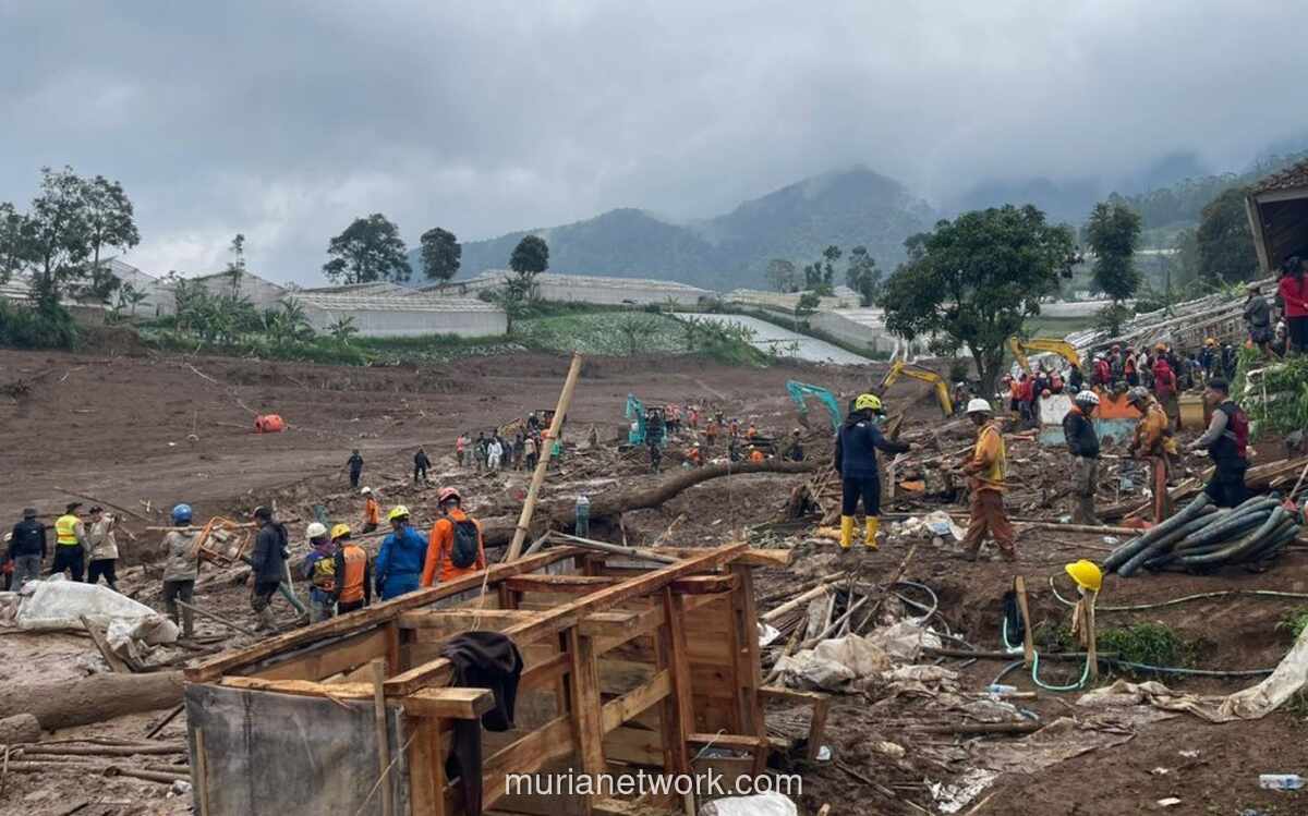 Tim SAR Genjot Pencarian Korban Longsor Cisarua dengan Lima Excavator dan Anjing Pelacak