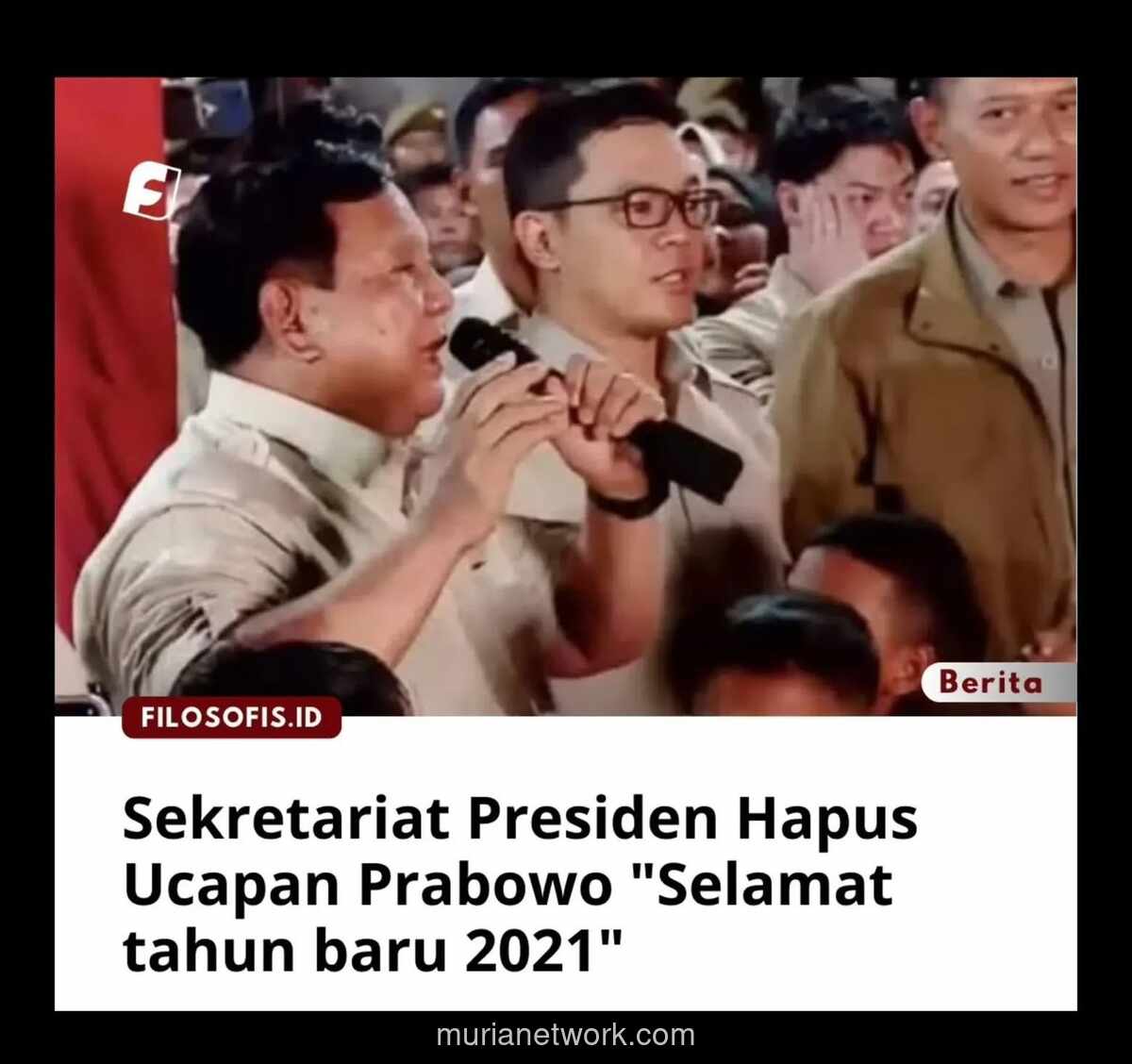 Presiden Prabowo Kepleset Ucapkan Selamat Tahun Baru 2021, Rekaman Langsung Lantas Diedit