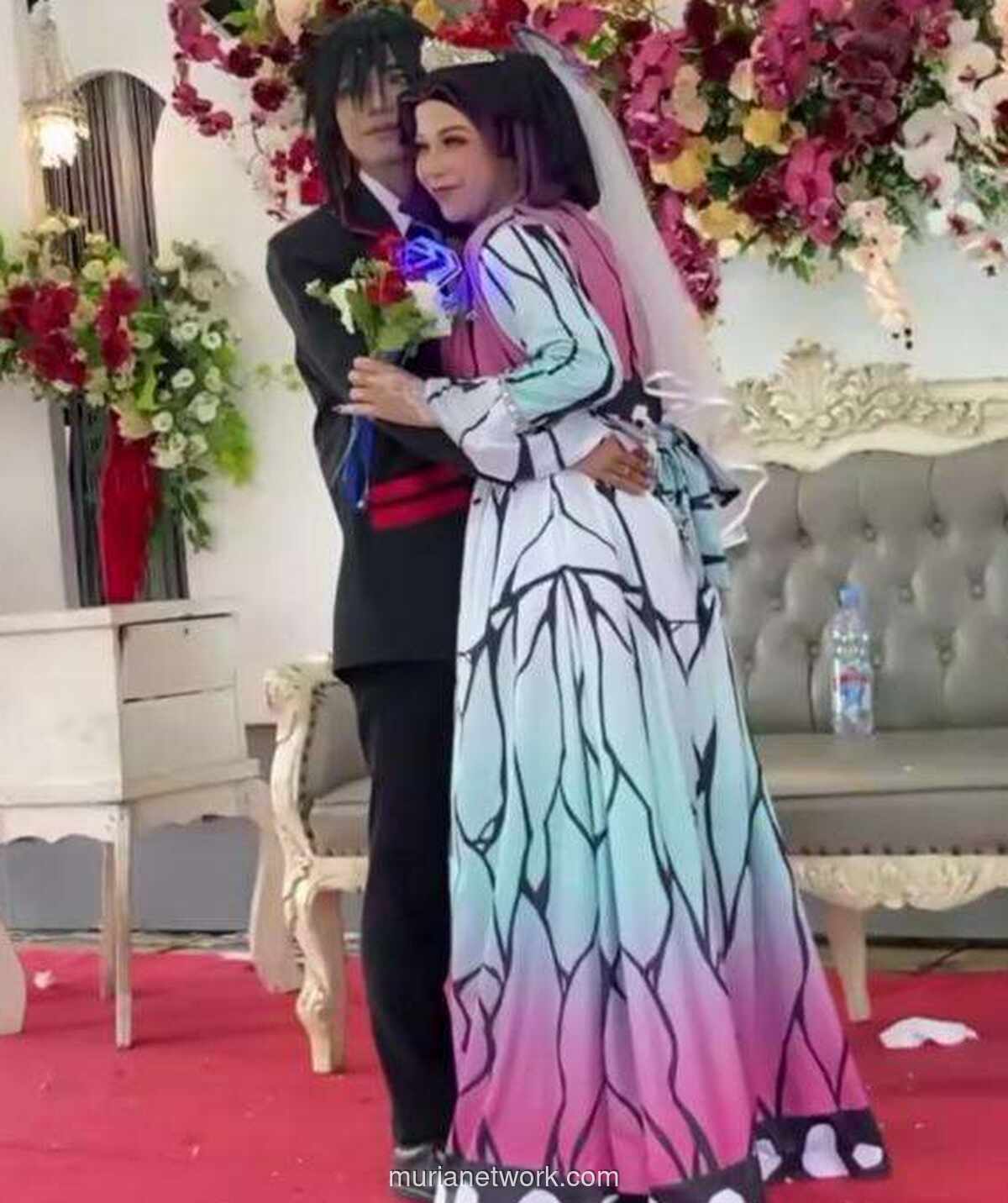 Pernikahan Cosplay Demon Slayer di Tasikmalaya, Akadnya Tetap Khidmat dengan Adat Sunda