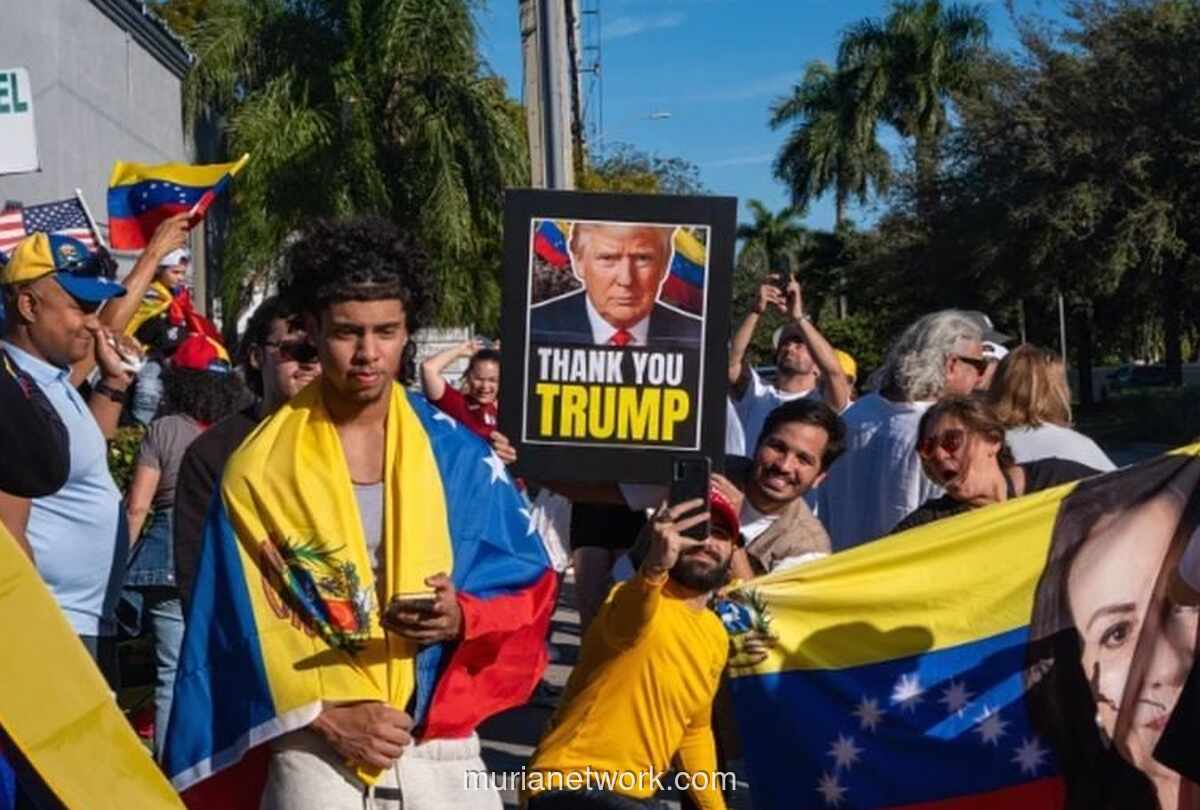 Diaspora Venezuela di AS Rayakan Penangkapan Maduro di Tengah Malam