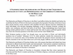 Para Pemimpin Gereja Yerusalem Serukan Penolakan Terhadap Zionisme Kristen