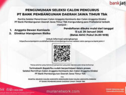 Bank Jatim Buka Rekrutmen Strategis untuk Posisi Dewan Komisaris dan Direktur Risiko