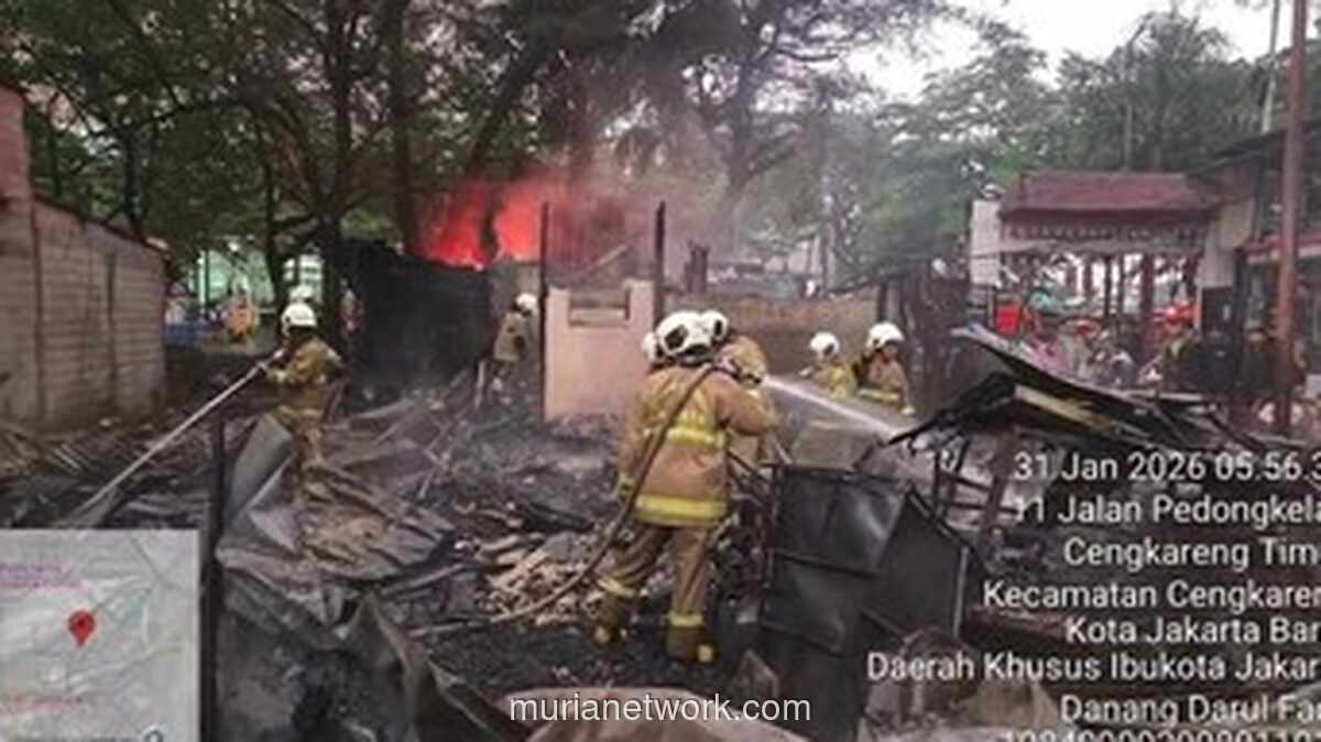 Kobaran Api di Cengkareng Hanguskan Rumah dan Lapak, 12 Jiwa Mengungsi