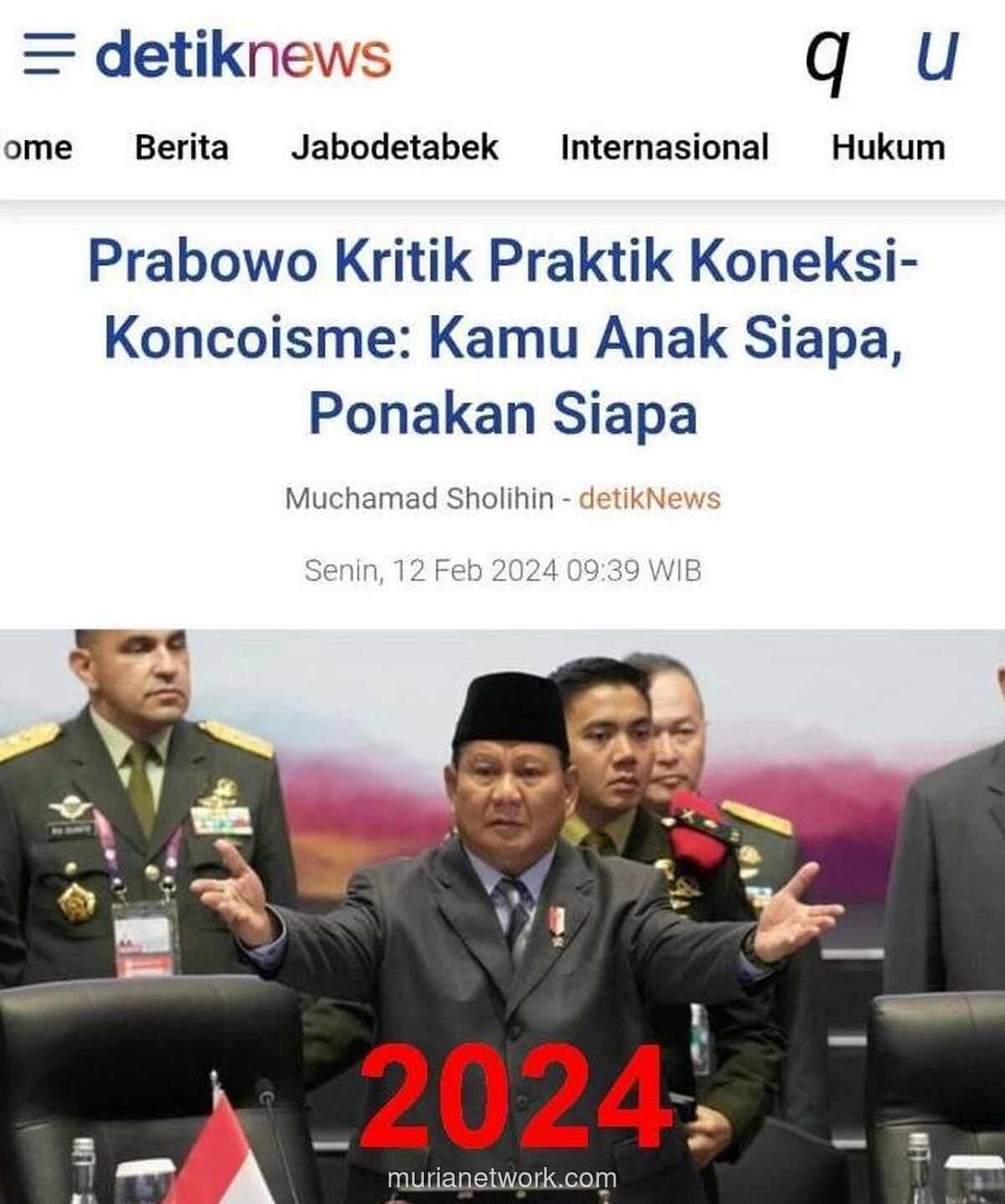 Prabowo dan Warisan Anti-Nepotisme di Tengah Sorotan Kekinian