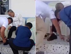 Momen Spontan Staf Bersihkan Sepatu Menko Pangan Saat Kunjungan Kerja di Wonosobo