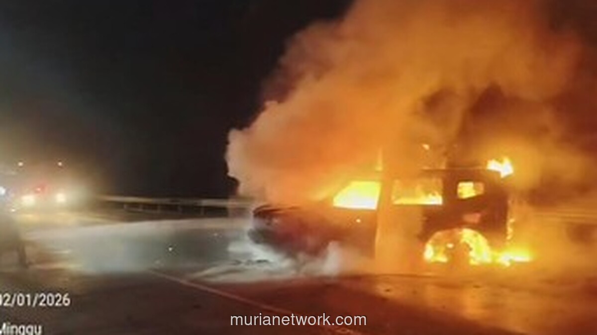 Mobil Hangus Terbakar Usai Tabrakan di Tol Jagorawi, Diduga Diawali Adu Kecepatan