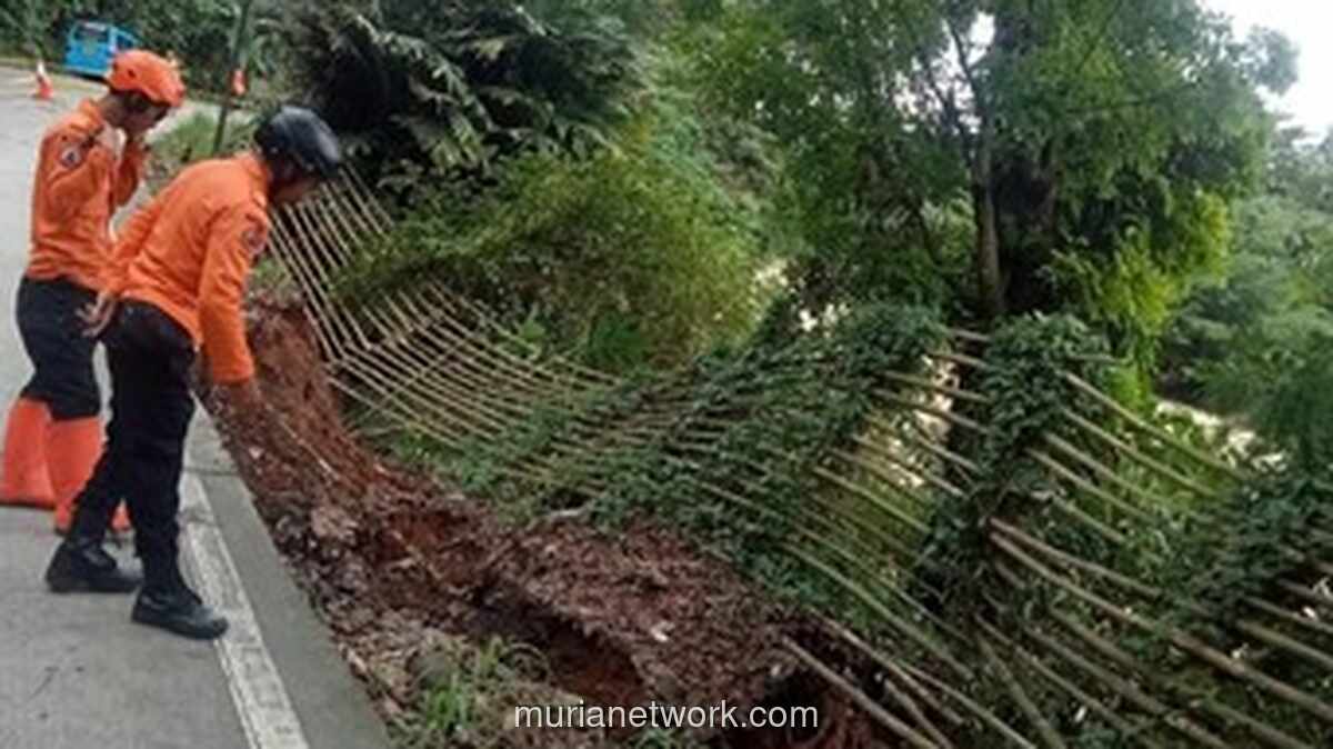 Tebing Ambrol di Jasinga, Lalu Lintas Bogor Terganggu