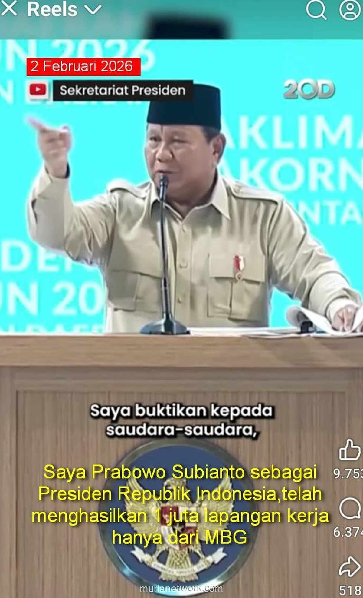 Program Makan Gratis Prabowo Tumbuhkan Satu Juta Pekerjaan Baru
