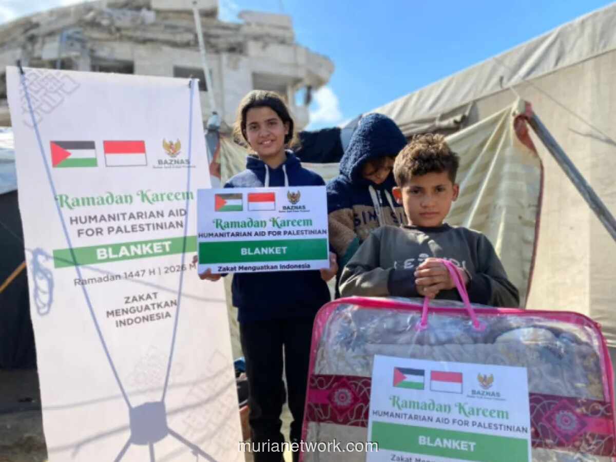 BAZNAS Salurkan 300 Selimut untuk Warga Gaza Hadapi Cuaca Dingin Ekstrem