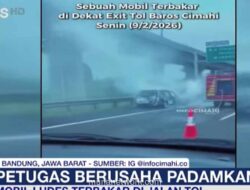 Mobil Hangus Terbakar di Tol Purbaleunyi, Empat Penumpang Selamat