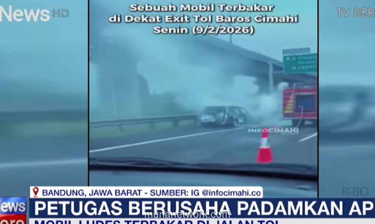 Mobil Hangus Terbakar di Tol Purbaleunyi, Empat Penumpang Selamat