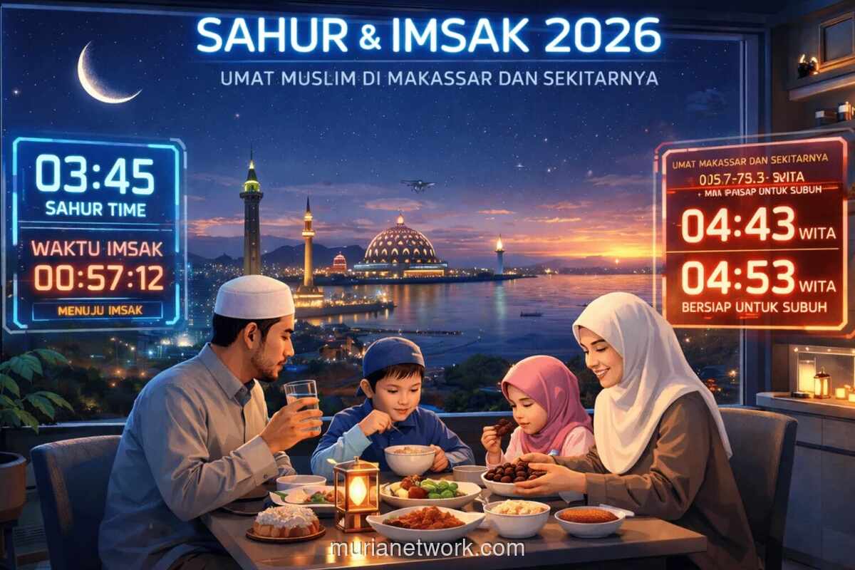 Jadwal Imsak dan Subuh Makassar di Hari Pertama Ramadan 2026