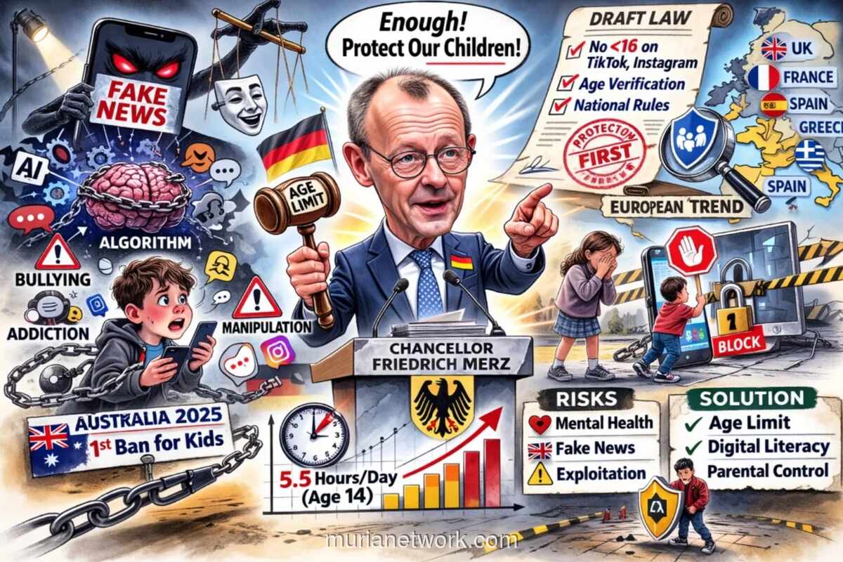 Kanselir Merz Dukung Larangan Media Sosial untuk Anak di Bawah 16 Tahun