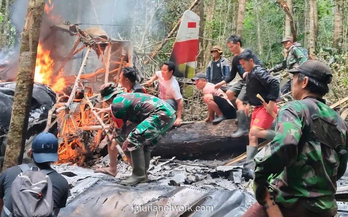 Pesawat Pelita Air Rusak Parah dan Terbakar di Pegunungan Nunukan, Tim Gabungan Diterjunkan