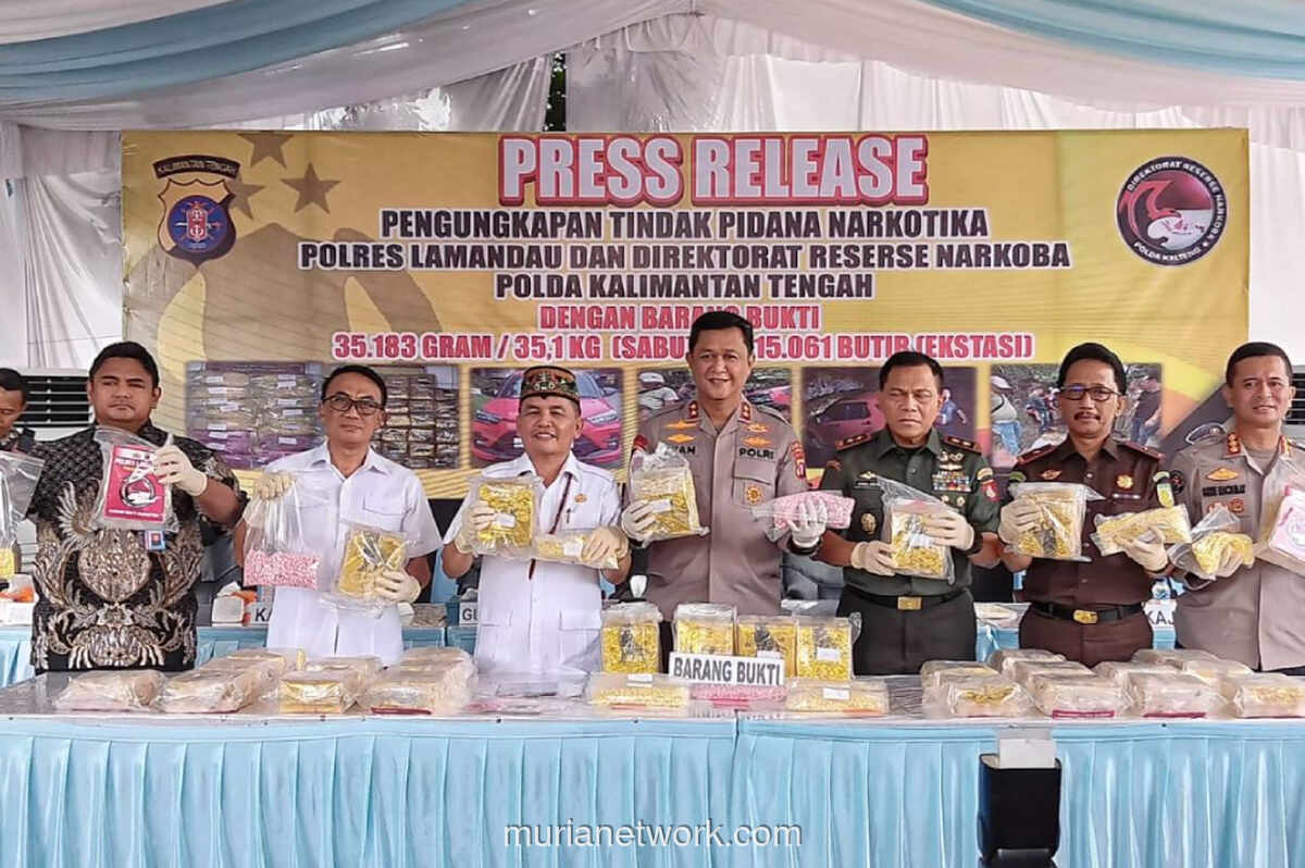 Polres Lamandau Gagalkan Penyelundupan 35 Kg Sabu dan 15 Ribu Pil Ekstasi di Perbatasan Kalimantan