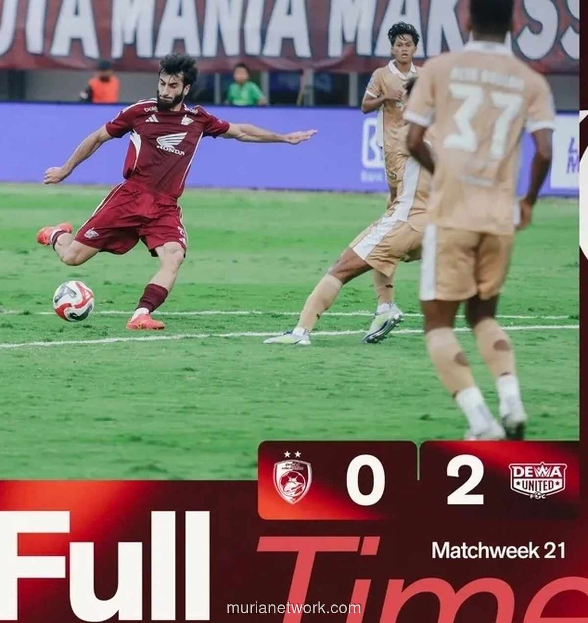 PSM Makassar Tumbang 0-2 dari Dewa United Usai Main dengan 10 Pemain
