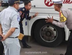 Satlantas Serang Gelar Ramp Check Bus, Cek Kelayakan dan Kesehatan Pengemudi