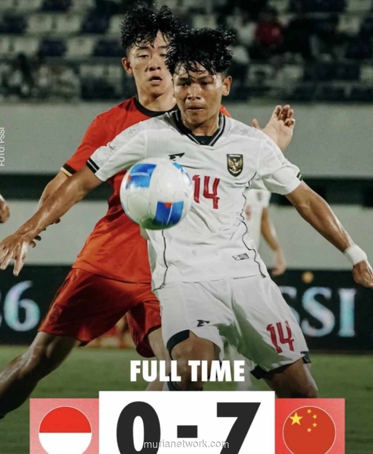 Timnas Indonesia U-17 Dibantai China 0-7 dalam Uji Coba Pahit