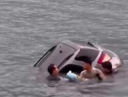Mobil Terperosok ke Laut di Ulee Lheue, Pengemudi Selamat Dievakuasi Warga