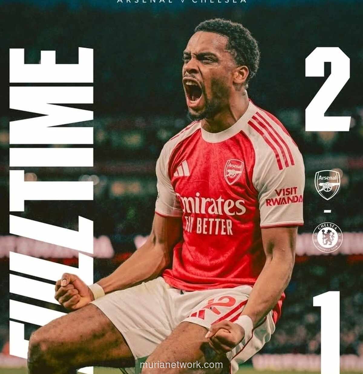 Arsenal Kalahkan Chelsea 2-1, Kokoh di Puncak Klasemen