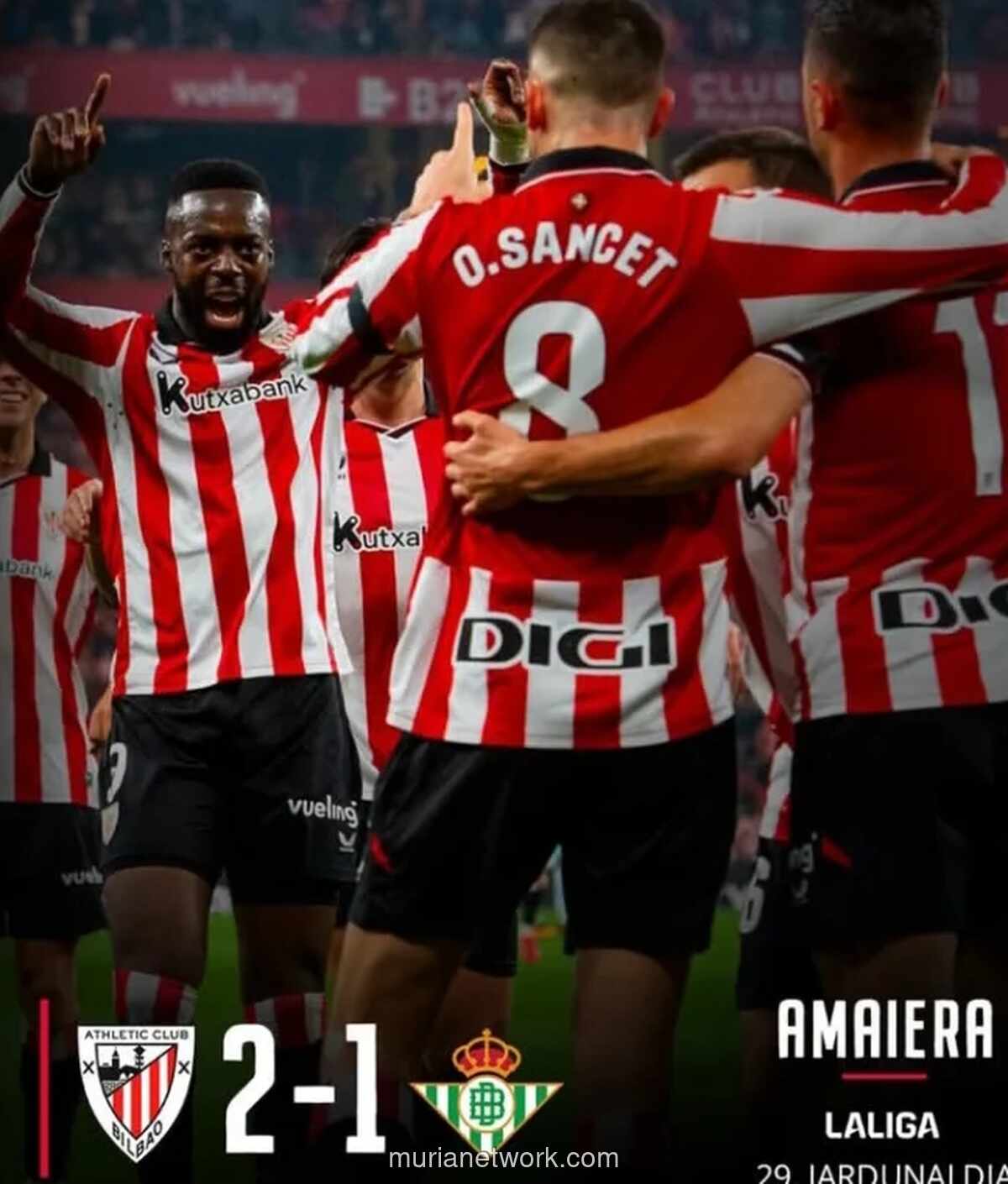 Athletic Club Kalahkan Real Betis 2-1, Kokoh di Papan Atas La Liga