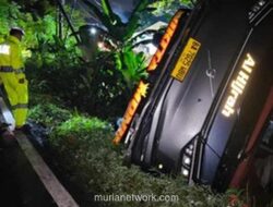 Bus PO Anugerah Terperosok ke Jurang di Lahat, Evakuasi Berlangsung Dini Hari