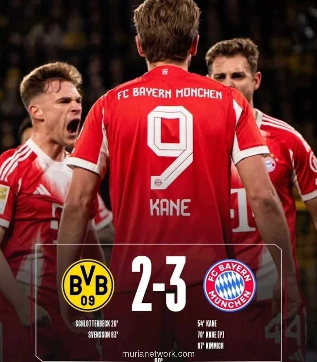 Bayern Munich Kalahkan Borussia Dortmund 3-2 dalam Laga Sengit Der Klassiker