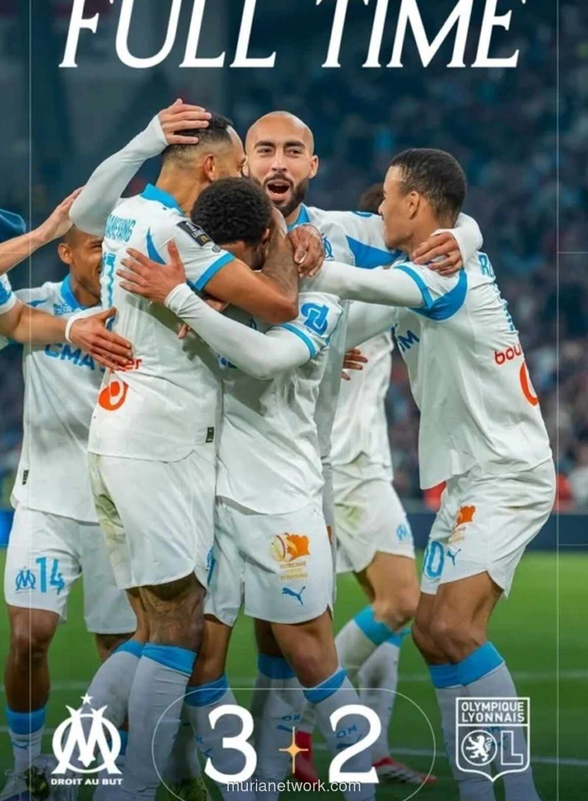 Aubameyang Jadi Pahlawan, Marseille Balikkan Keunggulan Lyon 3-2 di Injury Time