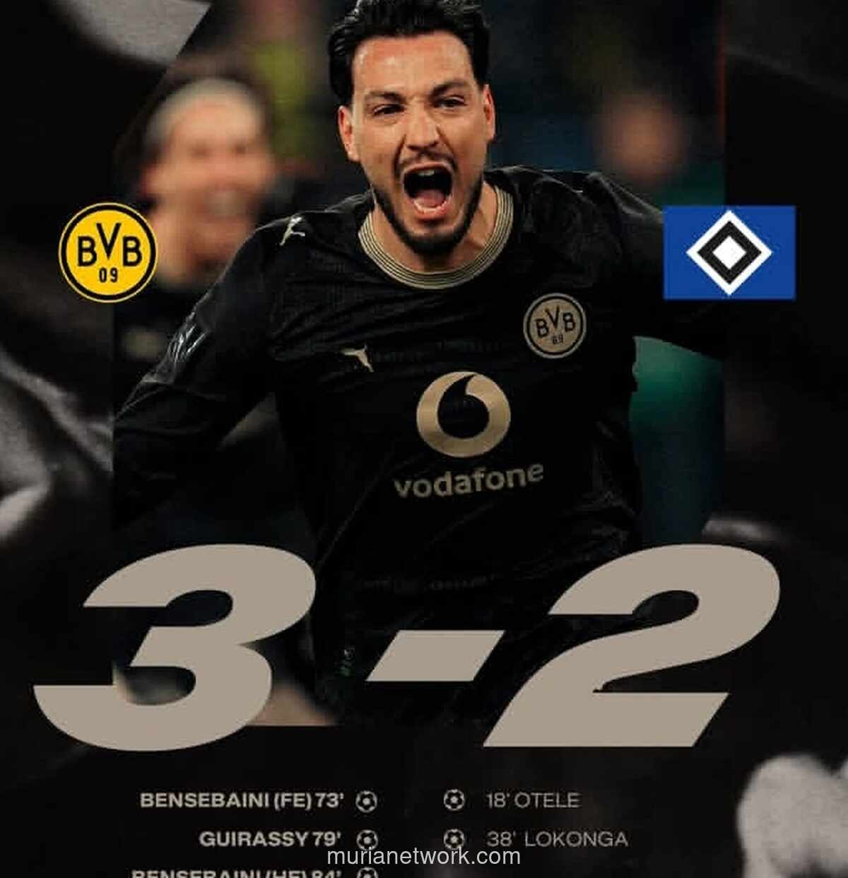 Dortmund Bangkit dari Ketertinggalan Dua Gol untuk Kalahkan Hamburg