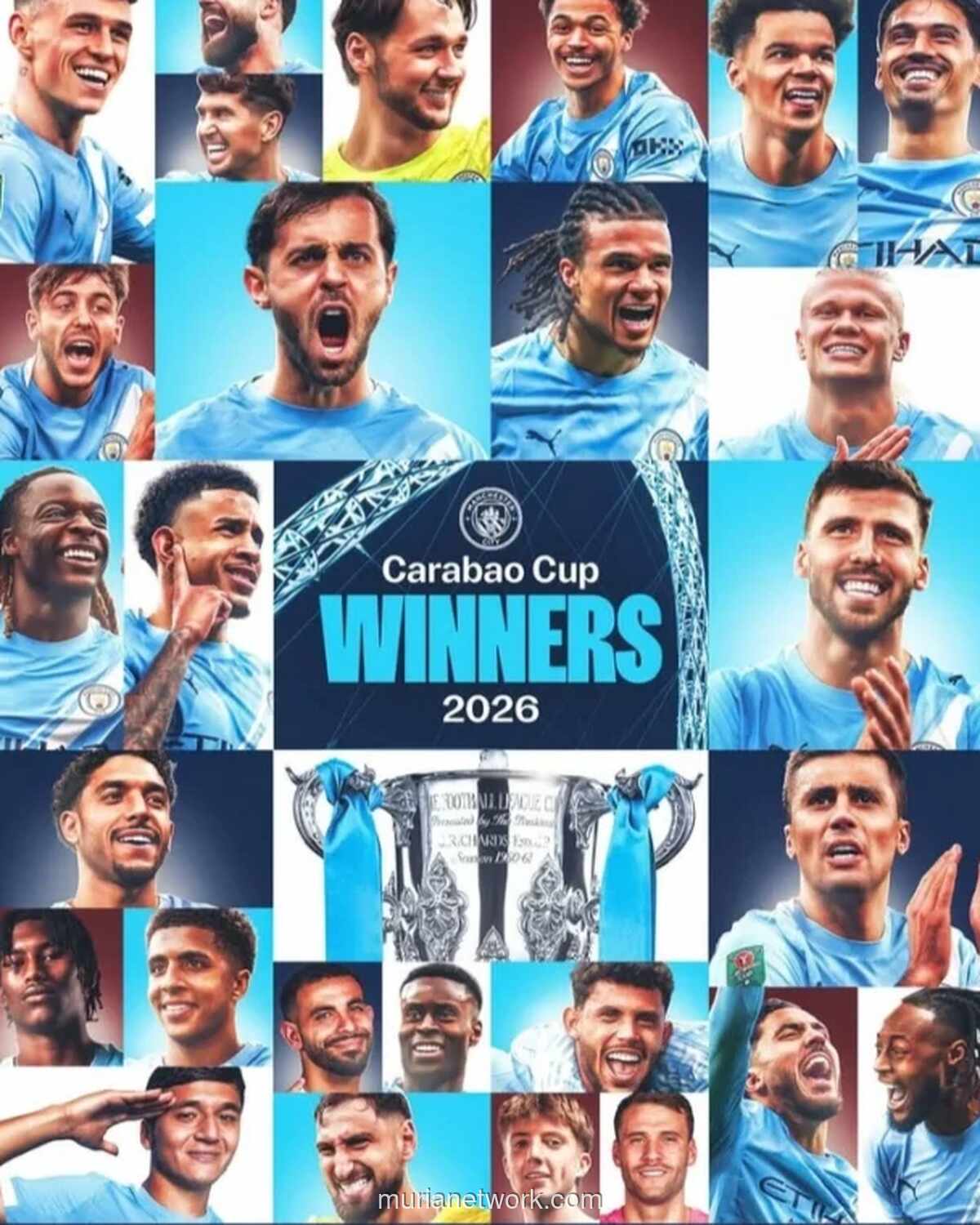 Manchester City Kembali Juara EFL Cup Usai Taklukkan Arsenal 2-0 di Wembley