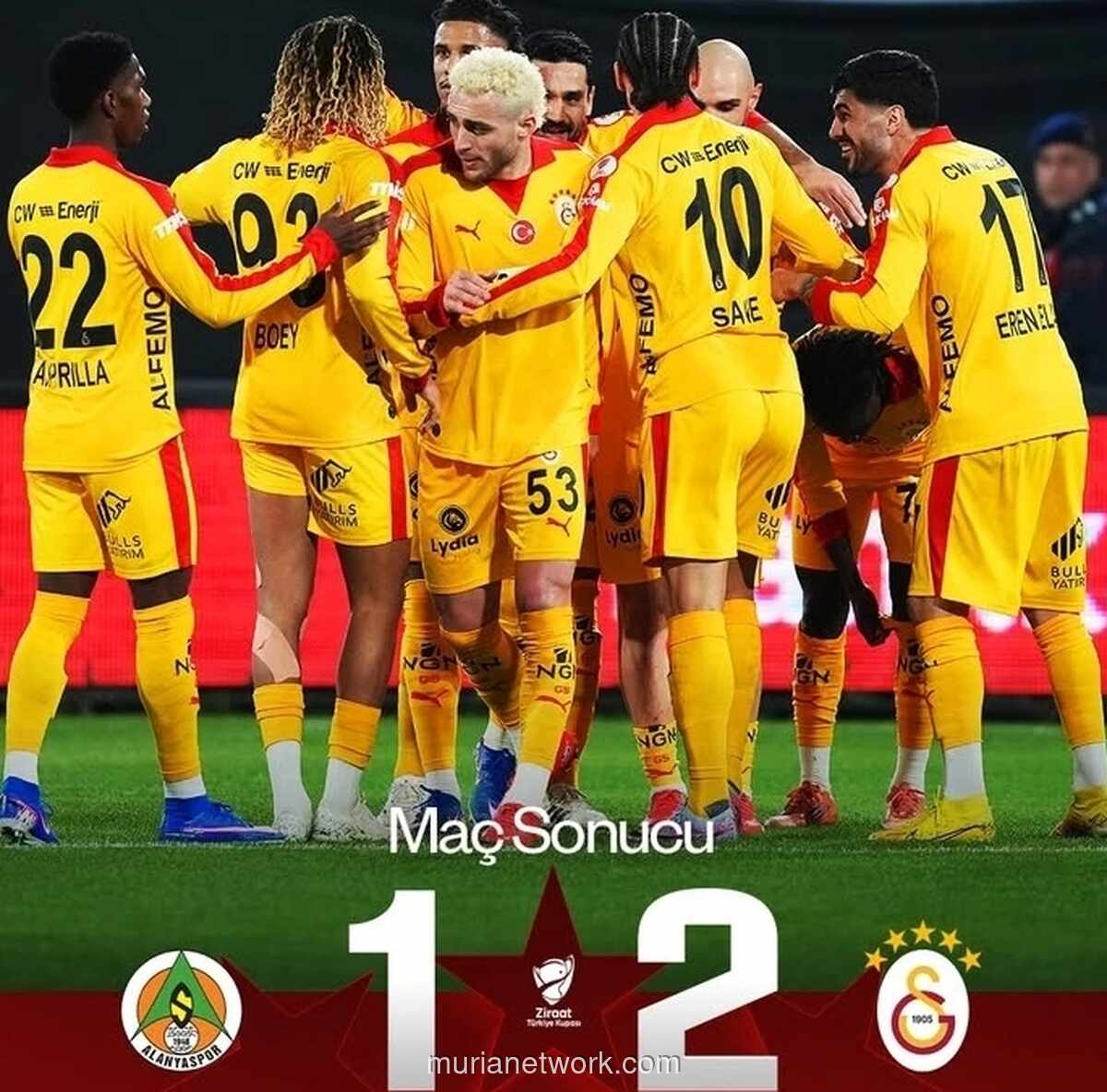 Galatasaray Rebut Kemenangan Tipis 2-1 atas Alanyaspor di Kandang Lawan