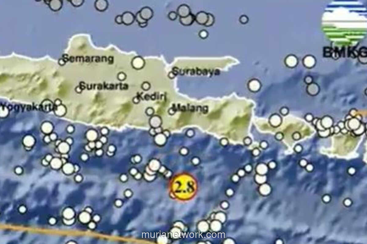 Gempa Magnitudo 2,8 Guncang Perairan Barat Daya Lumajang