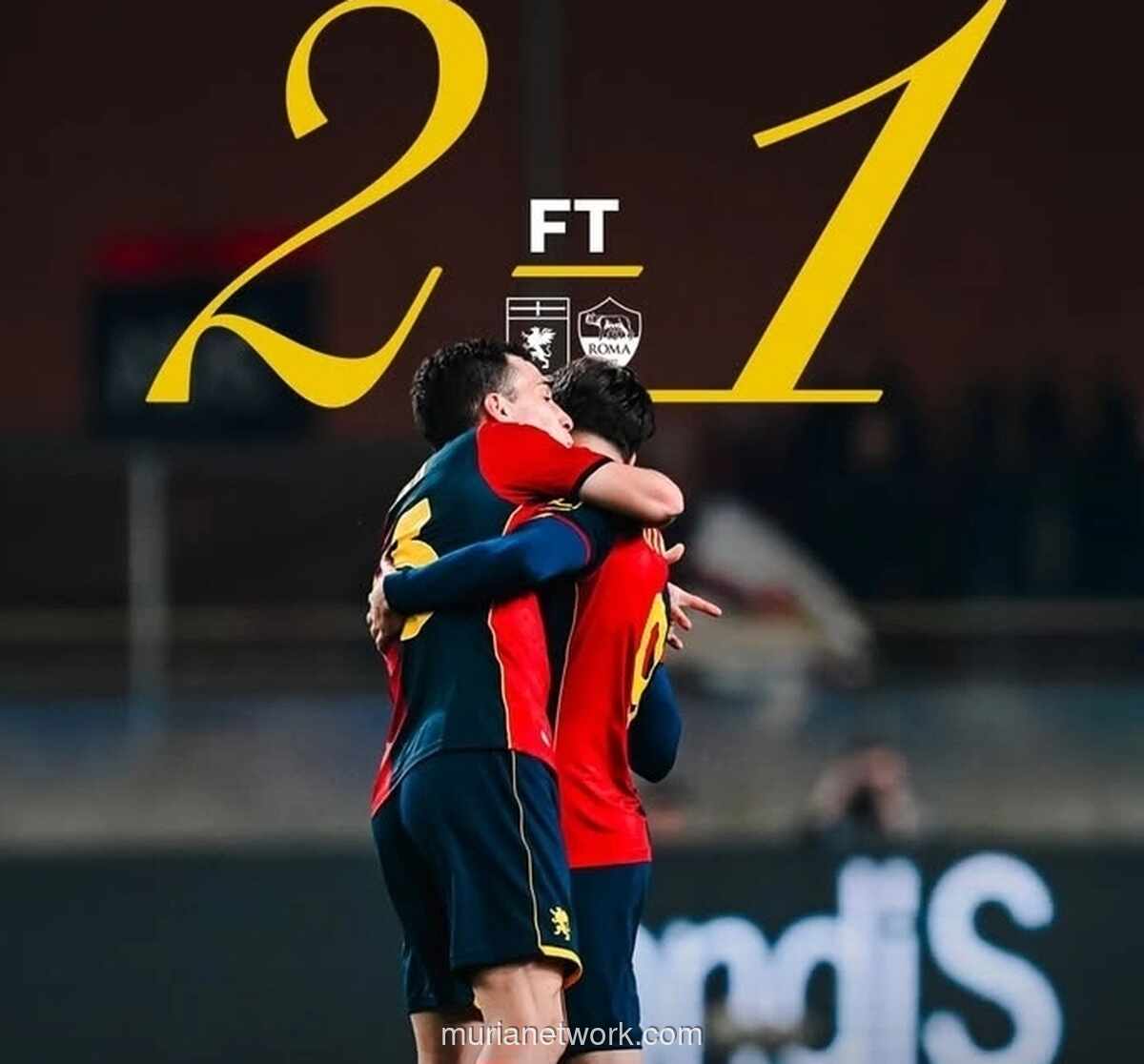 Genoa Bekuk AS Roma 2-1 dalam Laga Sengit di Serie A