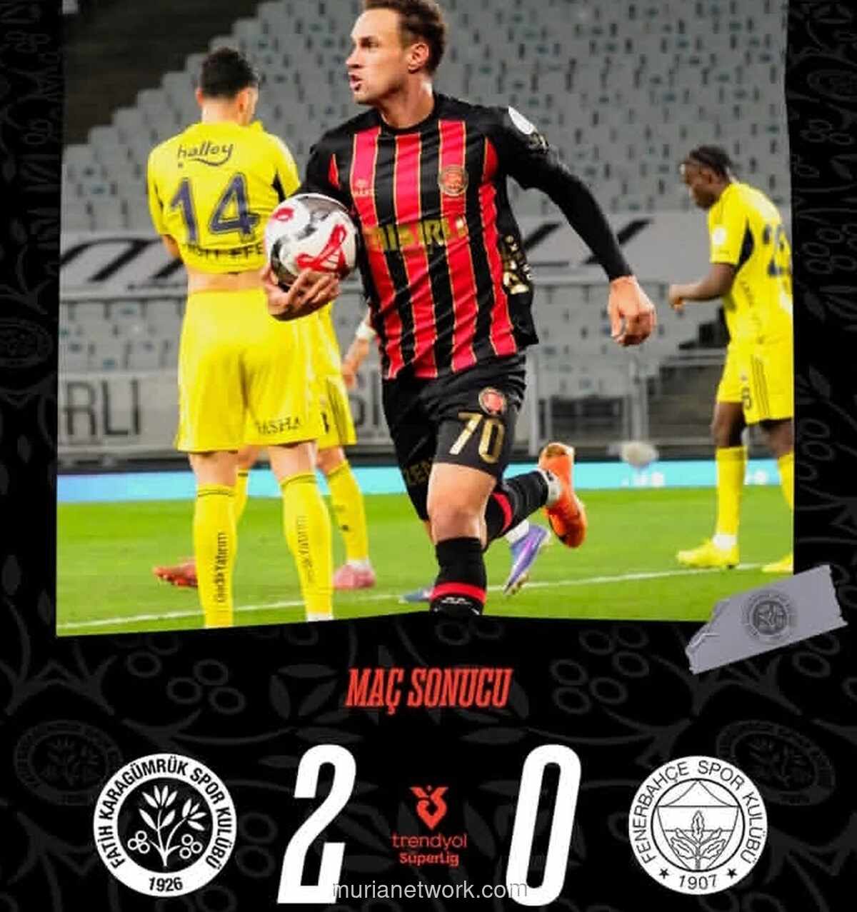 Fatih Karagümrük Kalahkan Fenerbahçe 2-0 dalam Kejutan Süper Lig