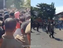 Warga Makassar Bentrok dengan Petugas Tolak Penggusuran Kios di Jalan Satando
