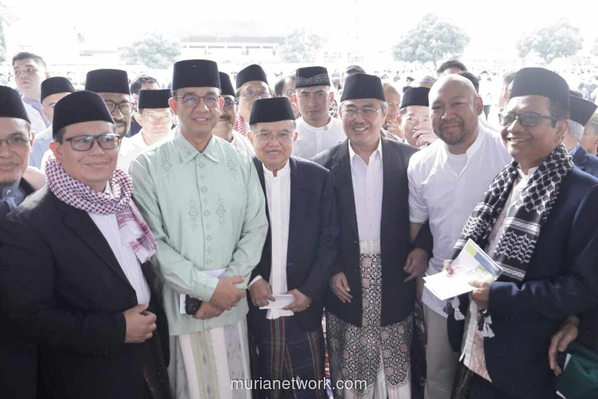 JK dan Anies Hadiri Salat Id di Al Azhar, Serukan Persatuan