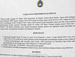 Persis Solo Dihukum Larangan Penonton dan Denda Rp135 Juta Usai Kericuhan Suporter