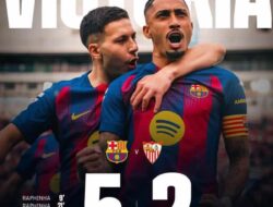 Raphinha Cetak Hattrick, Barcelona Hancurkan Sevilla 5-2