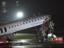 Dua Pilot Tewas dalam Tabrakan Pesawat Air Canada dengan Truk Pemadam di Landasan LaGuardia
