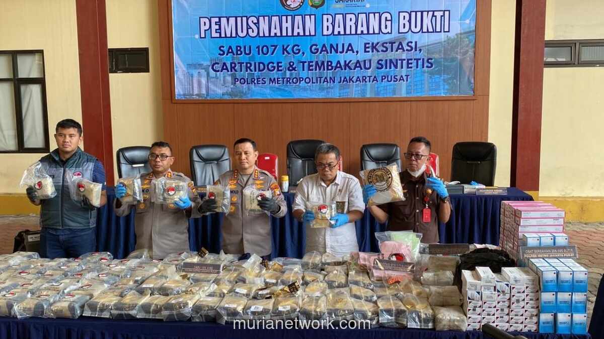 Polres Jakpus Bongkar Jaringan Narkoba, 109 Kg Sabu dan Ratusan Ribu Butir Obat Berbahaya Disita