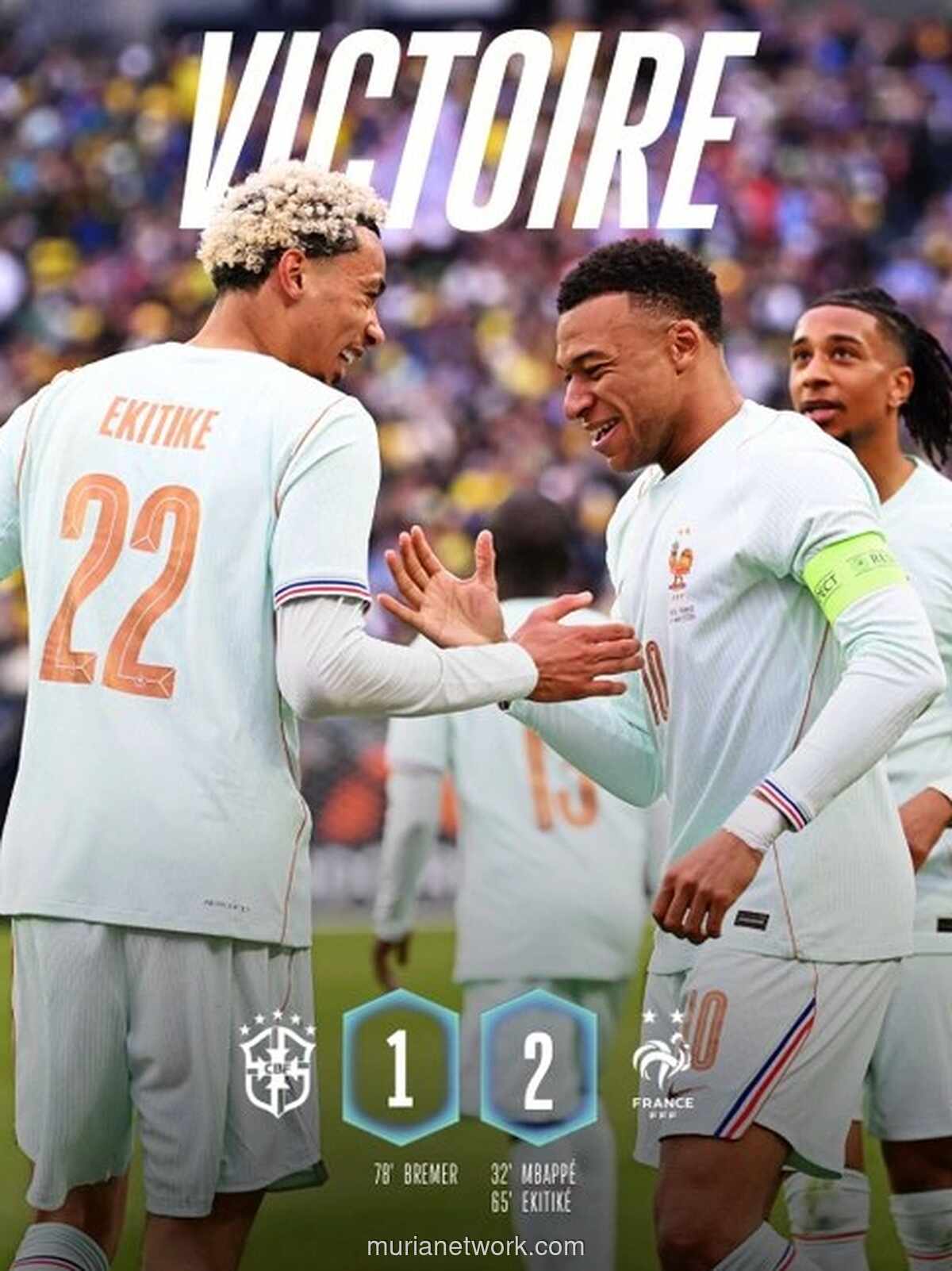 Prancis Tundukkan Brasil 2-1 Meski Bertahan dengan 10 Pemain