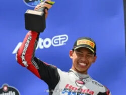 Veda Ega Pratama Tolak Tradisi Sampanye, Podium Moto3 Brasil Jadi Momen Bersejarah Indonesia