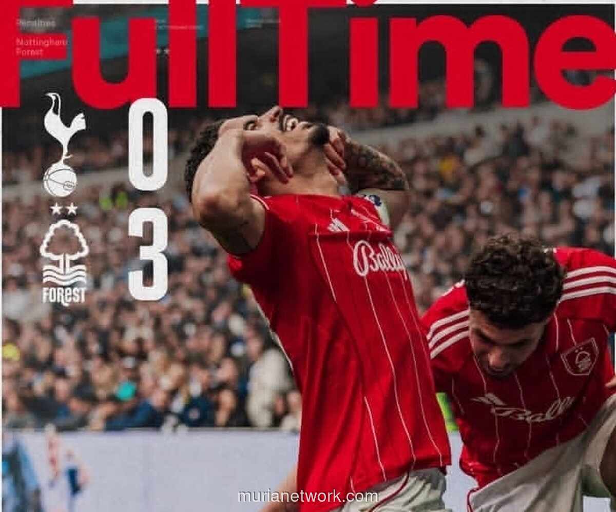 Nottingham Forest Hajar Tottenham Hotspur 3-0 di Kandang Sendiri
