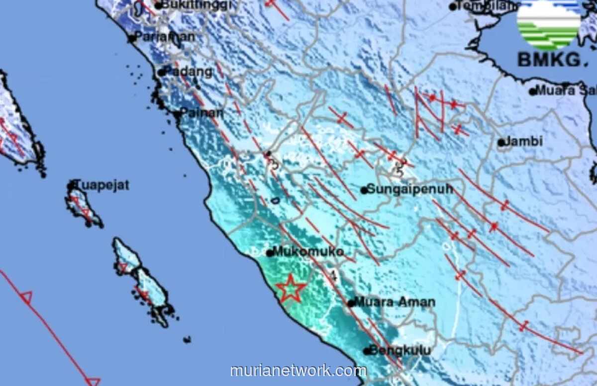 Gempa M5.7 Guncang Lebong Bengkulu, Dirasakan hingga Skala IV MMI