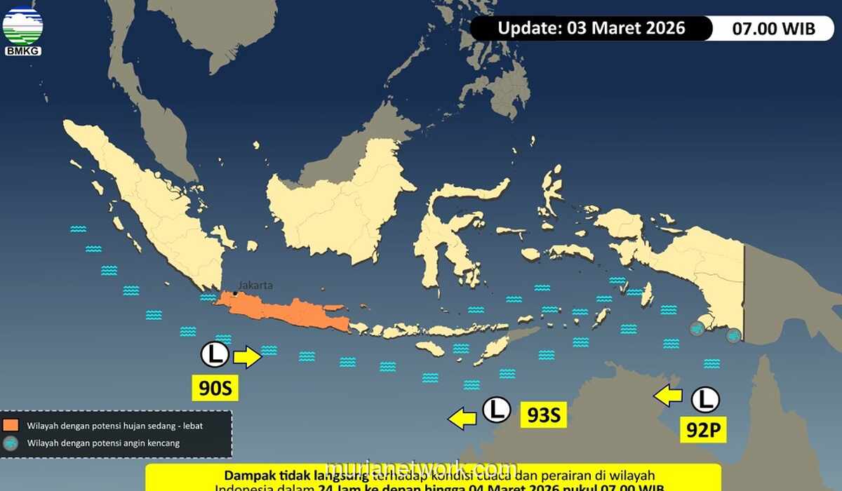BMKG Waspadai Tiga Bibit Siklon Tropis, Potensi Hujan Lebat dan Gelombang Tinggi