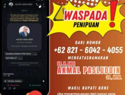 Pemkab Bone Waspadakan Penipuan Mengatasnamakan Wakil Bupati