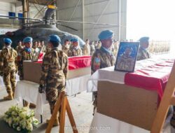 Tiga Prajurit TNI Gugur di Lebanon Diberi Penghormatan Terakhir oleh UNIFIL