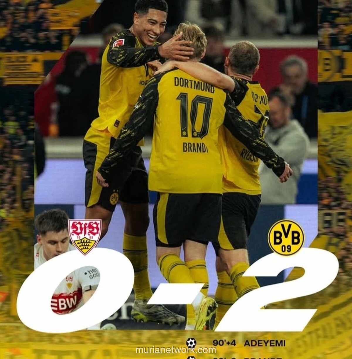 Drama Injury Time, Dortmund Hancurkan Stuttgart 0-2