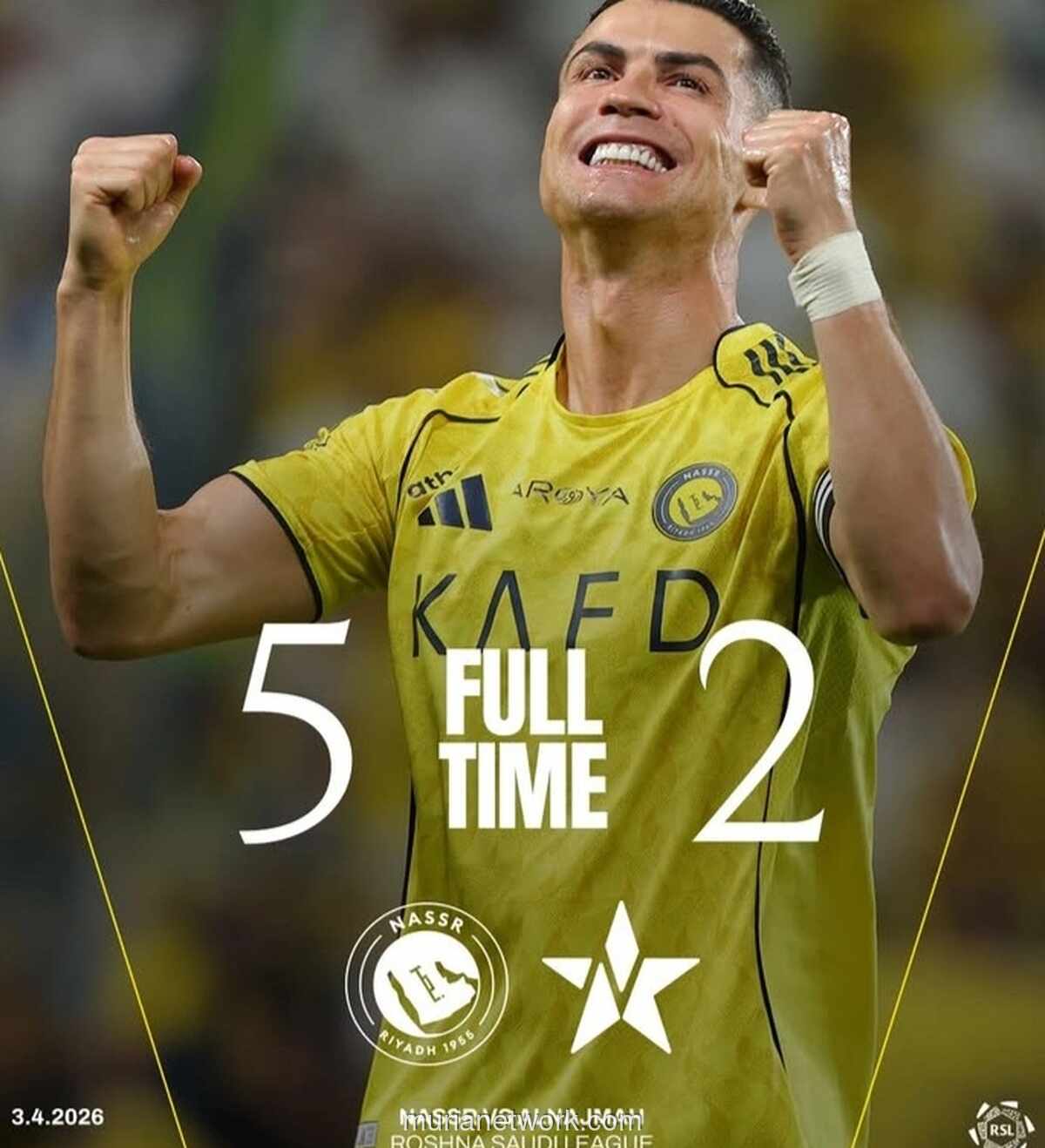 Al-Nassr Hajar Al Najma 5-2, Ronaldo dan Mane Cetak Gol